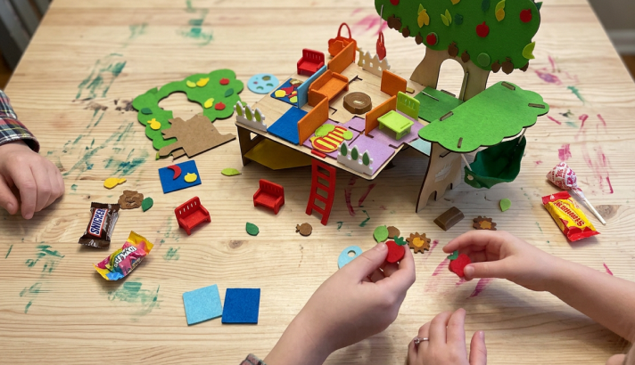 A kid building a CrunchLabs project